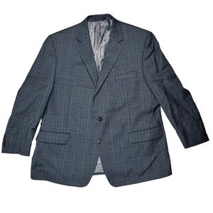 Lauren Ralph Lauren Black Label Mens Charcoal Glen Plaid Wool Blend Blazer 46R